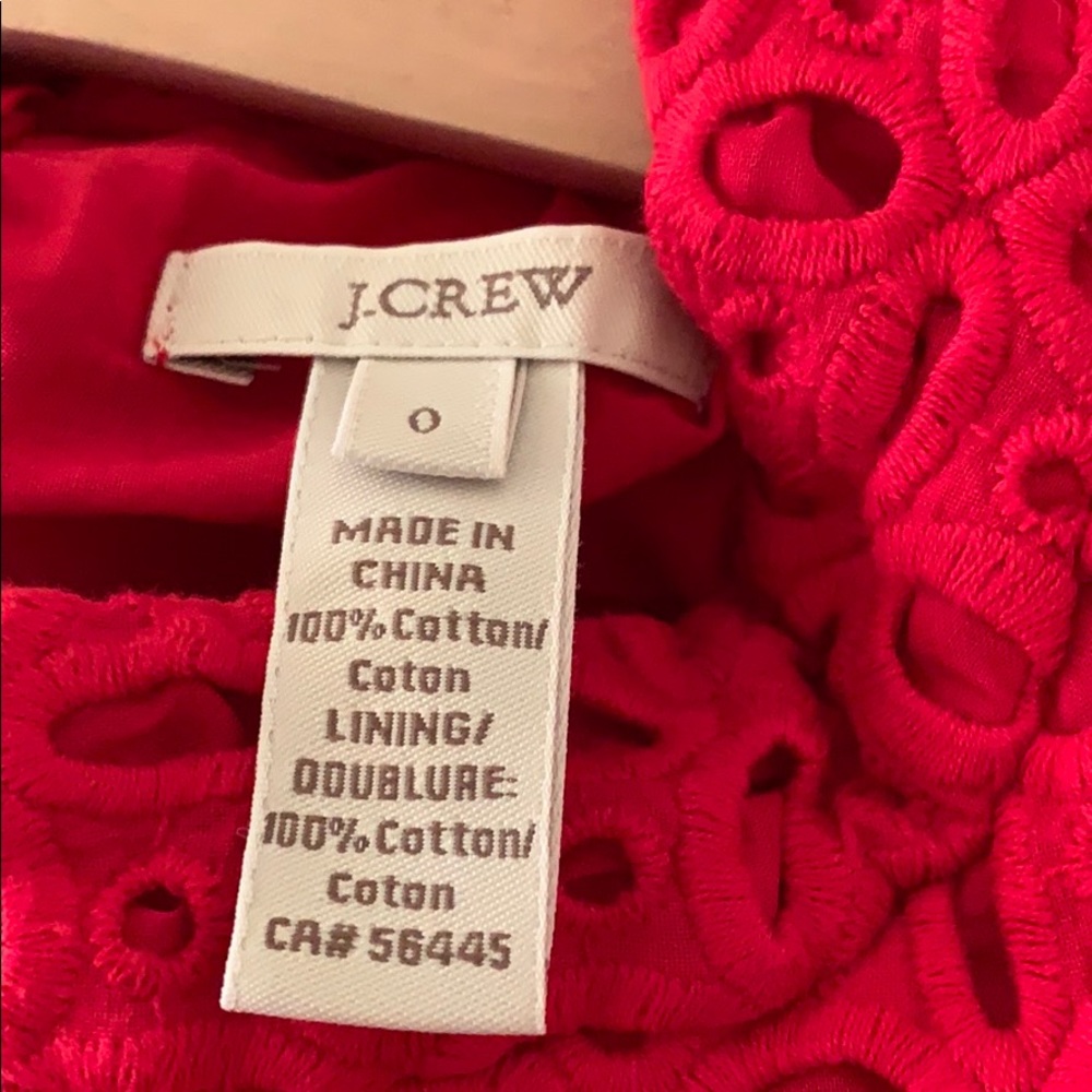 J Crew red eyelet cotton top 0 - Picture 4 of 4
